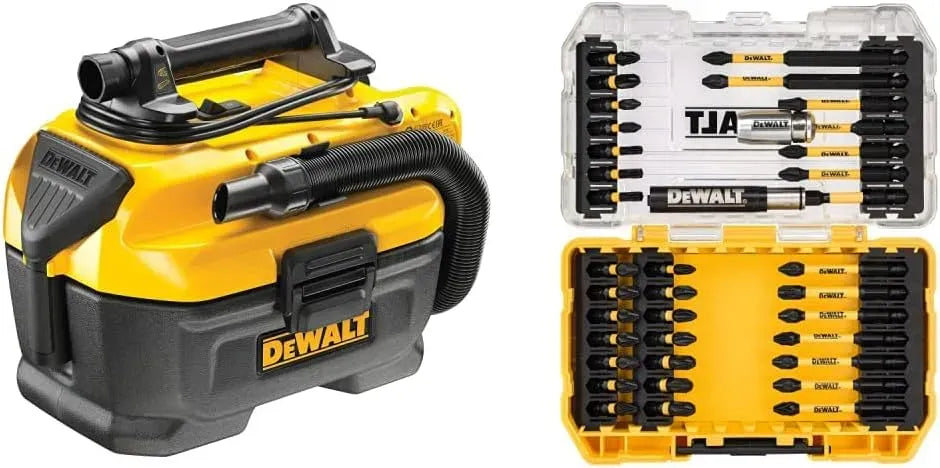 DeWalt DCV584L-QW DT70731T-QZ Aspirateur, classe énergétique E, & Coffret TOUGHCASE 37 Pièces, Embouts de vissage FLEXTORQ