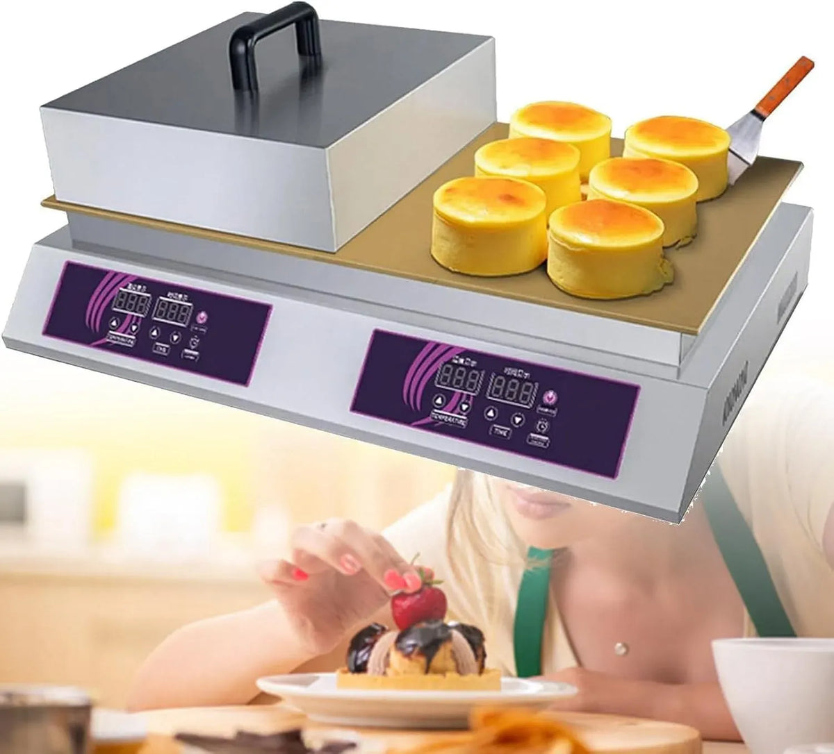 Plaque de cuisson, professionnel, revêtement antiadhésif, acier inoxydable