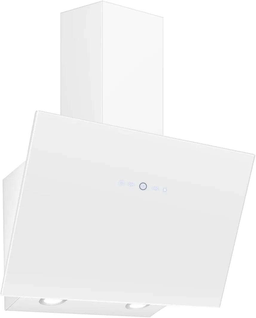 Hotte aspirante, 60cm, 700 m3/h, hotte de cuisine, SNDOAS, évacuation et recyclage, 3 vitesses, tactile, blanc, 1-9 minutes, Arrêt Retardé, Evacuation