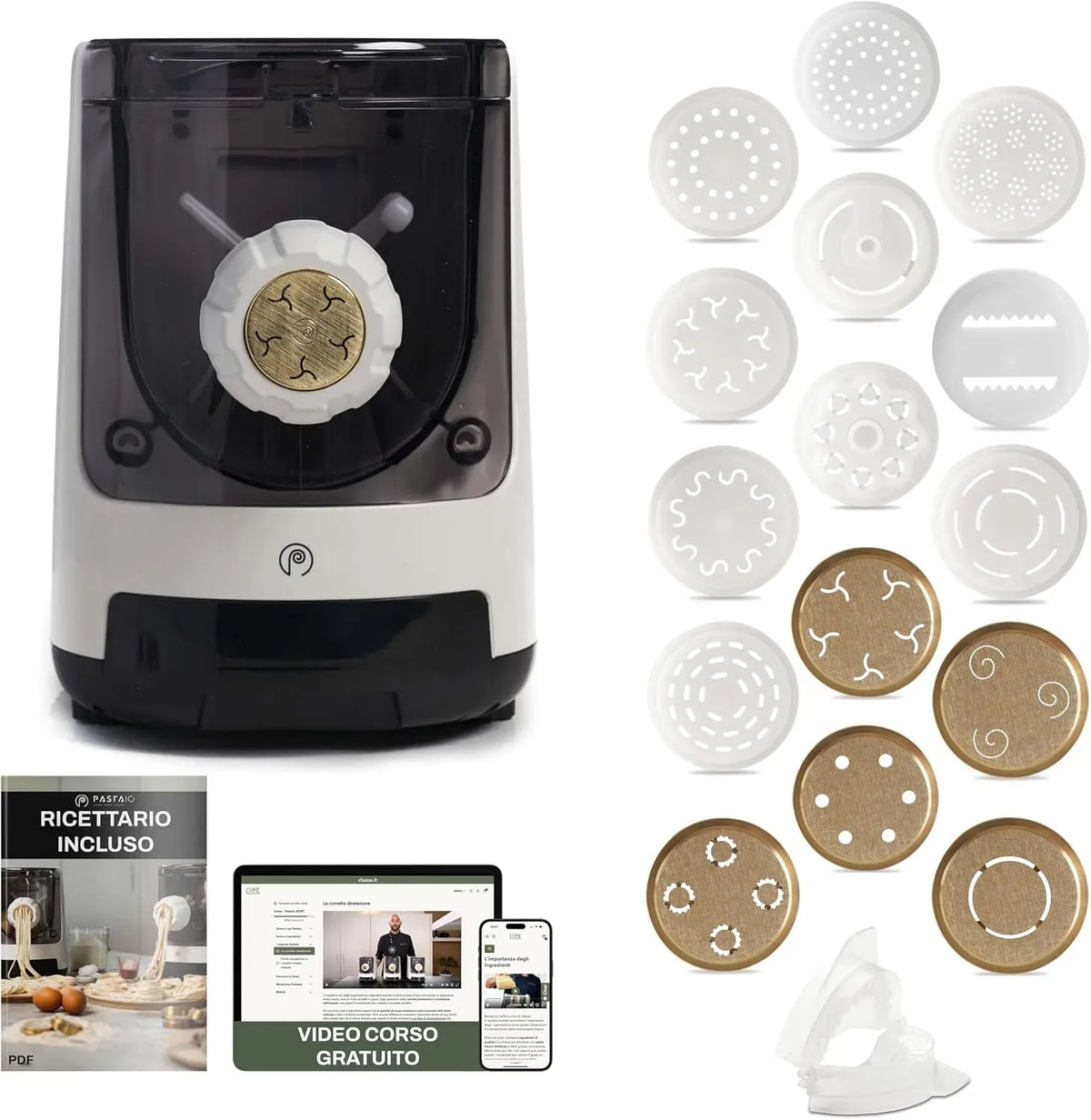 Machine à pâtes, classe énergétique E, machine à nouilles, PASTAIO, jusqu'à 25 types de pâtes différentes, jusqu'à 800g de pâtes