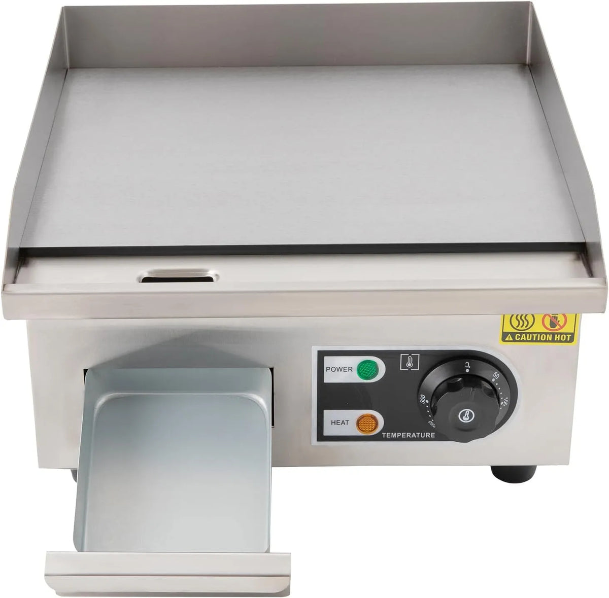 Plaque de cuisson, 14 pouces, professionnel, restaurant, fonte, acier inoxydable, taille agrandie, avec pelles et brosses