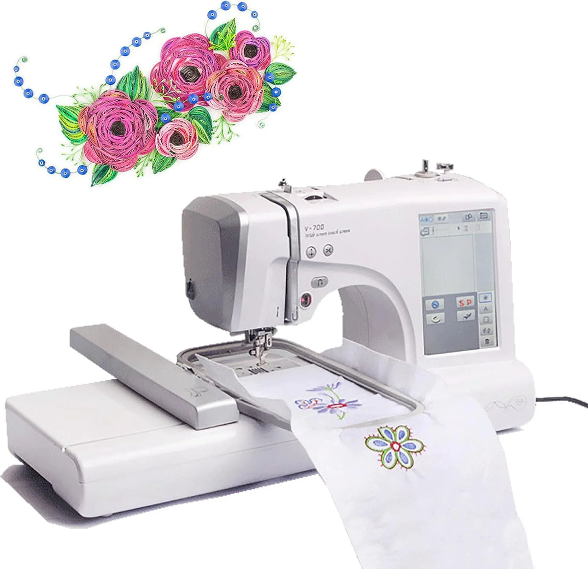 Accessoire pour appareil, tactile, USB, 150 Motifs de Broderie et 10 Polices, 162 Points IntéGréS, éCran Tactile 7'