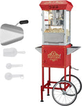 VEVOR Machine à Pop, Chariot, 850 W, 227 g, 48 Tasses, rouge, verre, pour 48 Tasses par Lot