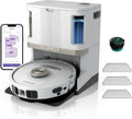 Aspirateur, tactile, Wi-Fi, effet 3D, blanc, 1 Cartouche Anti-odeurs et 2 brosses, 3 tampons Anti-microbiens, Navigation 3D LiDAR, Wi-FI/App