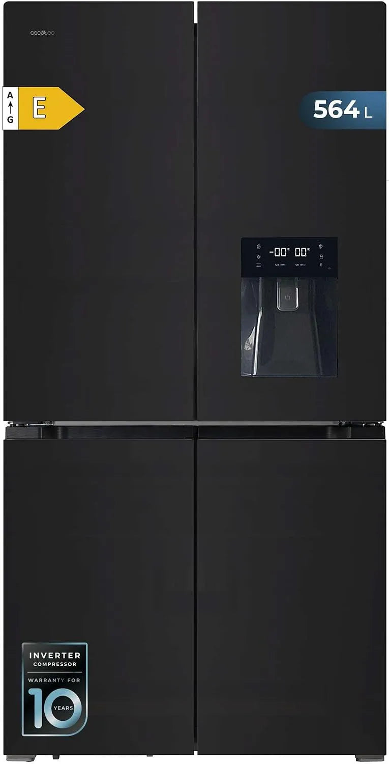 Cecotec Bolero CoolMarket 4D Réfrigérateur, 563 L, No Frost, Inverter, 91 cm Largeur, 183 cm Hauteur, Total NoFrost, Cecotec Réfrigérateur Américain 4