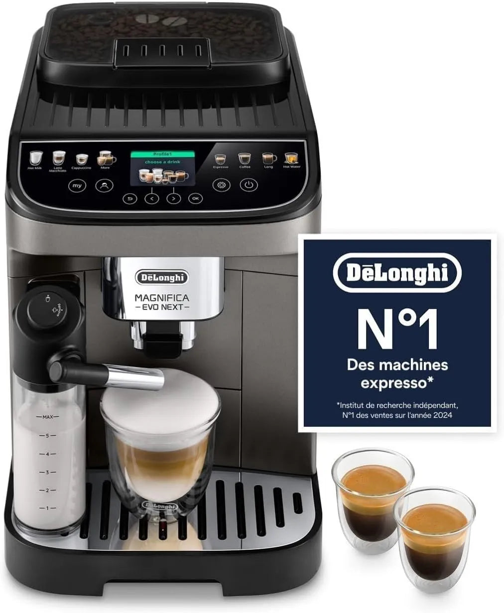 De'Longhi ECAM310.80.SB Machine à café automatique, tactile, Boissons à une Touche, Cappuccino, De'Longhi Magnifica Evo Next - Machine à Café