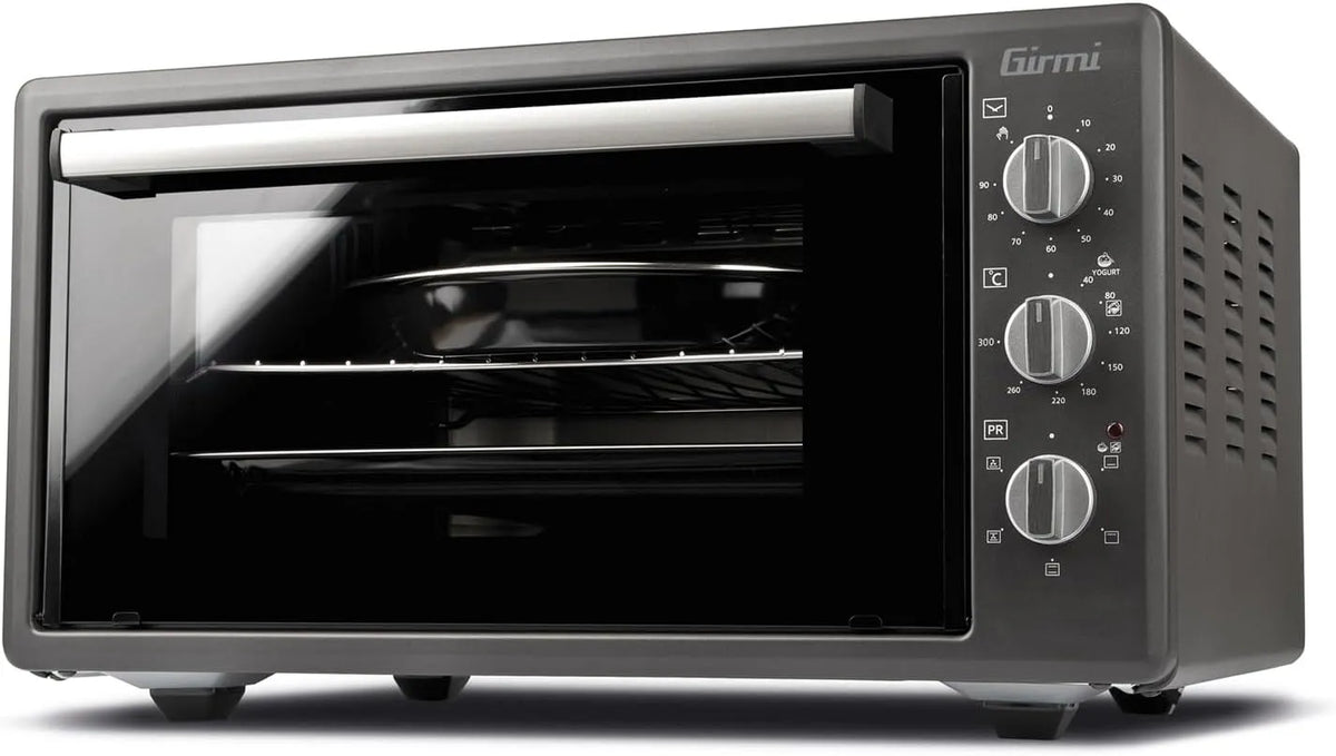 Four électrique, 45 L, 1400 W, Girmi FE45, minuteur, gril, thermostat, gris, Minuterie 90 min, Grill, Fonctions Cuisson, Traditionnelle, Combinée