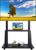 Meuble TV, 75 pouces, roulettes de déplacement, OLED, écran LCD, blanc, incurvé LED/LCD