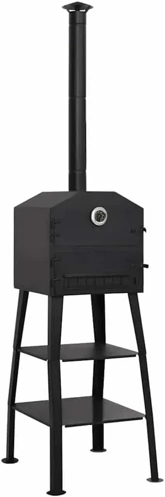 Four électrique à pizza, extérieur, noir, four de cuisson, Four à pizza d'extérieur avec 2 briques réfractaires pour charbon de bois
