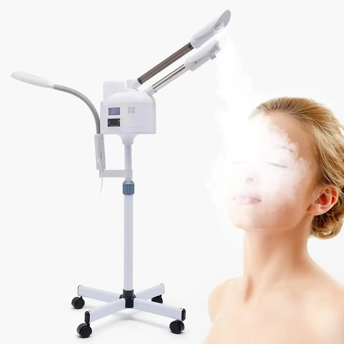 humidificateur, nettoyeur, vapeur, verre, pour le visage avec lumière LED et verre grossissant