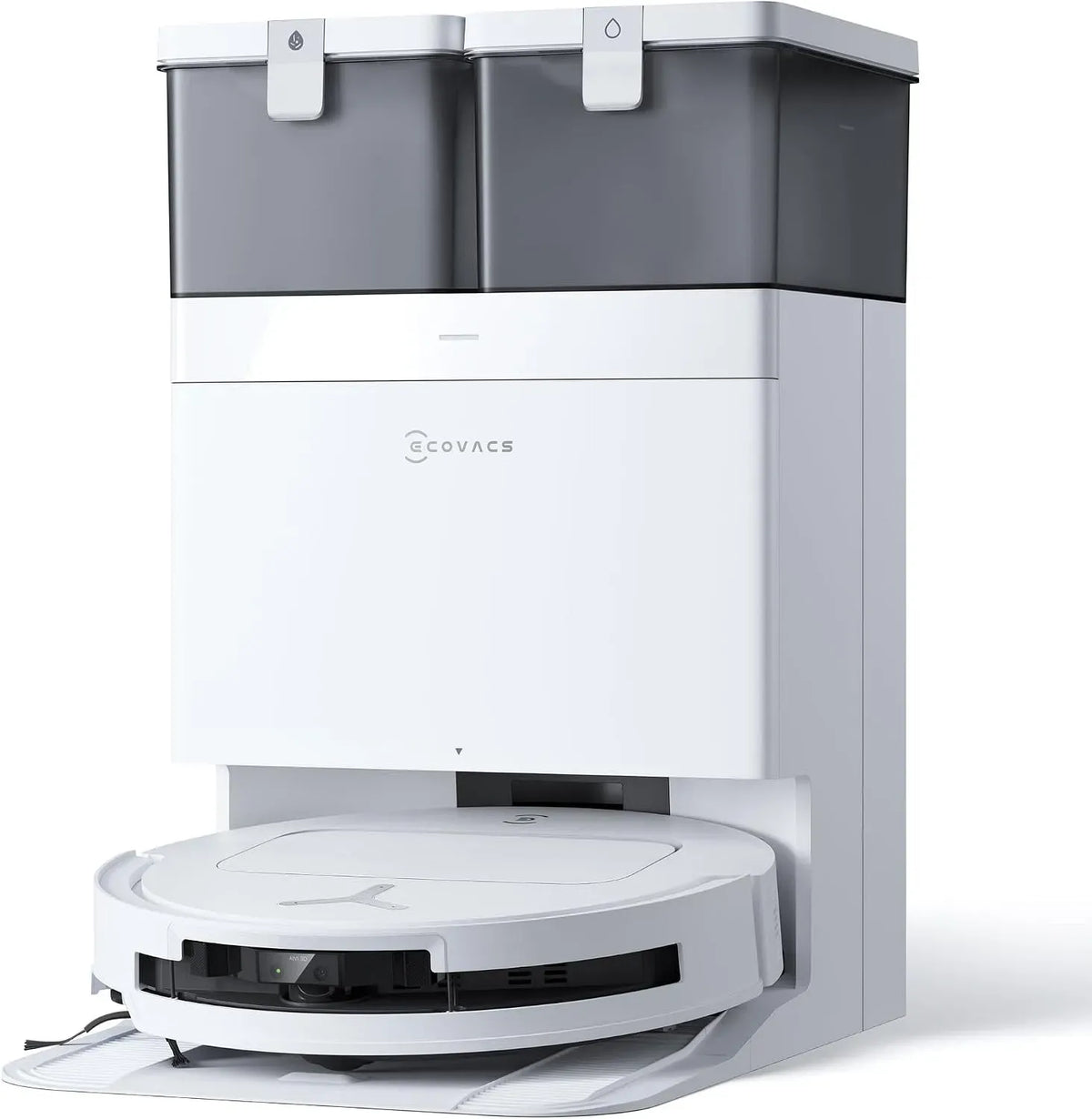 Aspirateur, ECOVACS AIVI 3D T50, effet 3D, blanc, amélioré par T30 Pro Omni, Lavage à l'eau Chaude 75℃, Puissance 15000Pa, ZeroTangle 2
