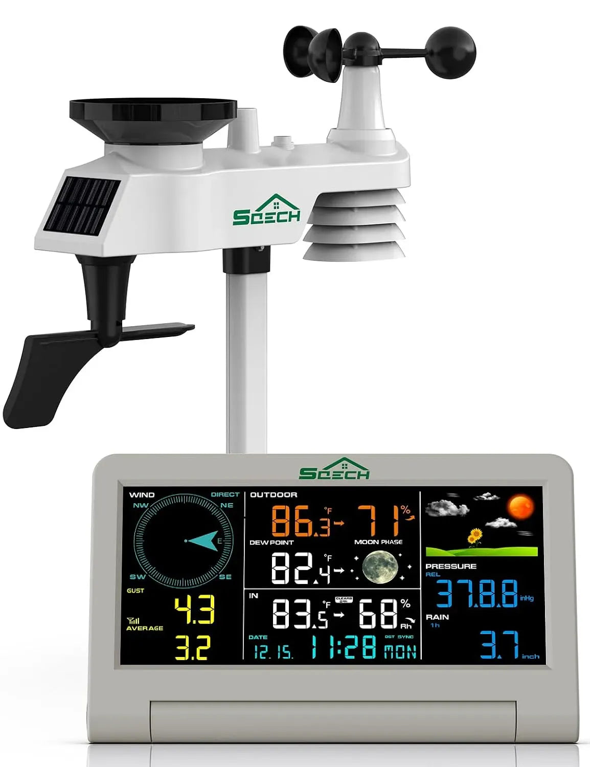 SQECH Station, Capteur, station météo sans fil, extérieur, professionnel