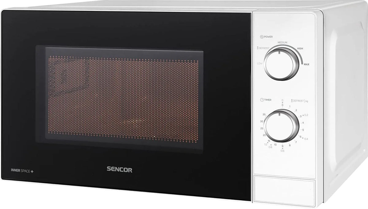 Micro-ondes 35min, 25.5cm, 20 L, 700 W, minuteur, hygiène, décongélation, four micro-ondes, blanc, 20L - Rapide 700W, 5 Niveau de Puissance, EasyClean