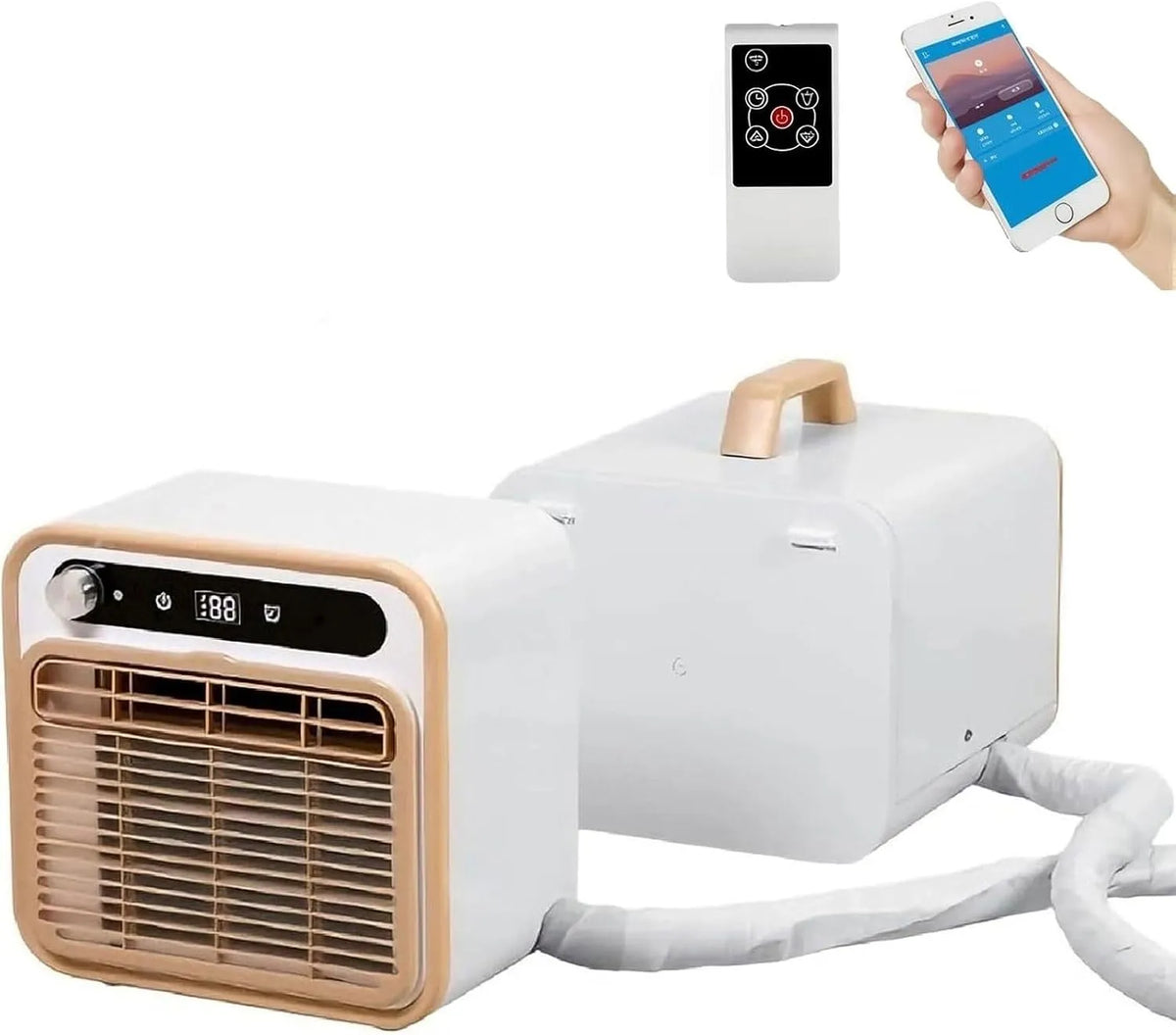 Climatiseur 12h, 130 m3/h, tactile, minuteur, Wi-Fi, silencieux, camping, 1m pipe, télécommande, Climatiseur de refroidissement, for tente