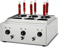 Robinet de cuisine, 6 L, VERTES, professionnel, acier inoxydable, 3 cuves de cuisson séparées de 6 litres chacune, 3x 1700 watts, 6 paniers à pâtes