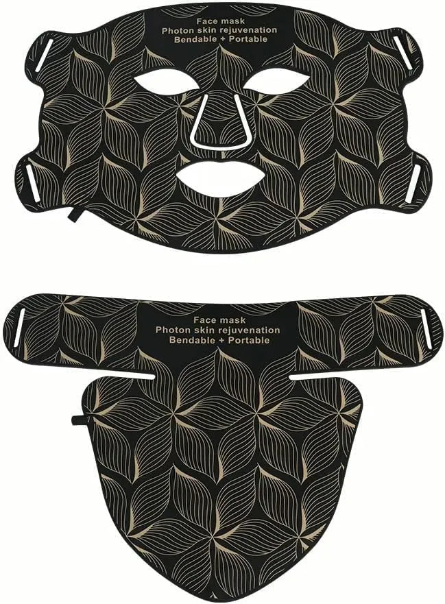 Led Mask a des effets de rajeunissement, Masque led facial en silicone LED équipé de cou 8 couleurs masque en silicone- Masque Led pour le visage et