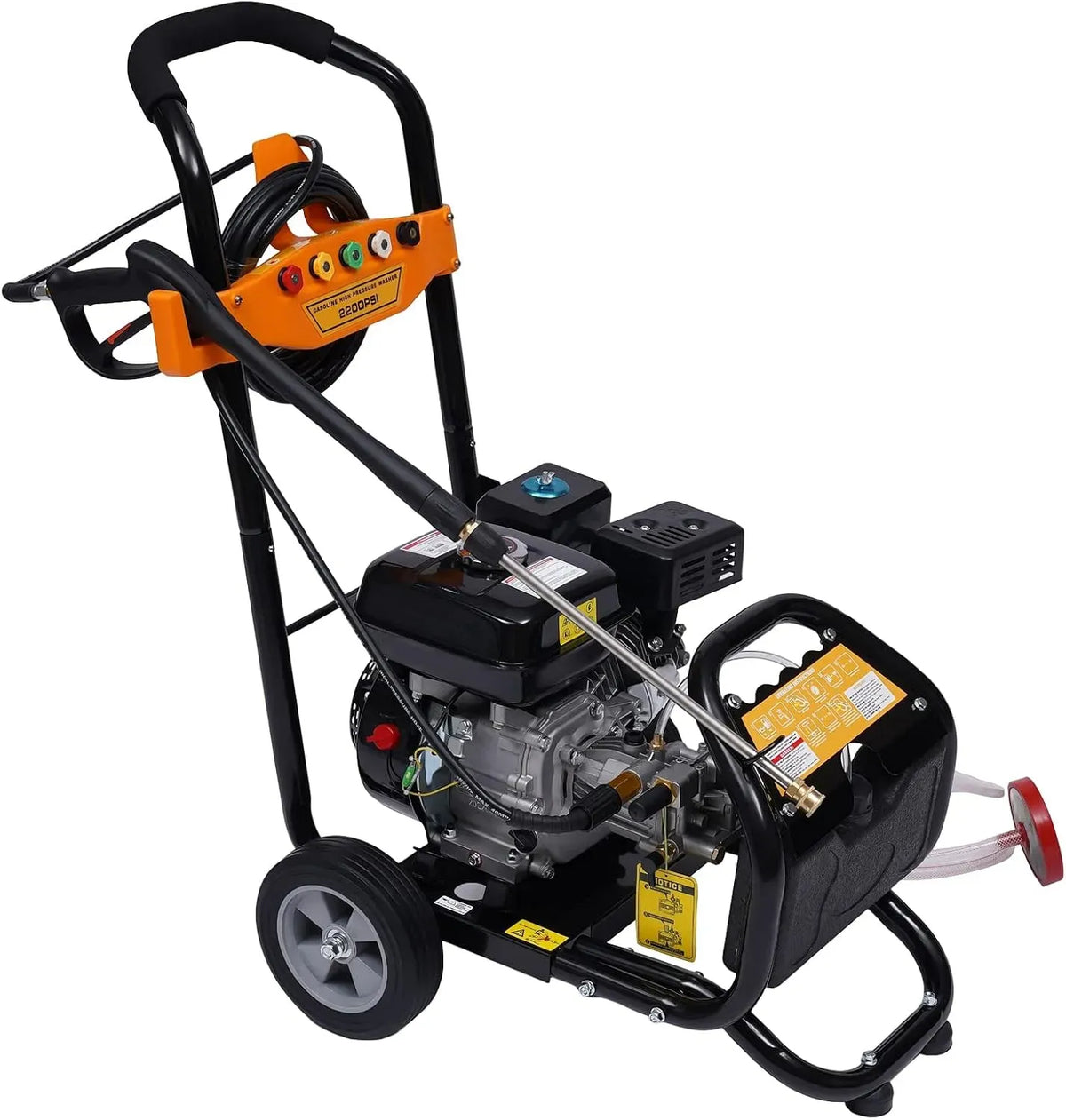 HP Nettoyeur haute pression, 220 bar, moteur 7 avec 210 CCM, 3200 PSI, machine de nettoyage avec 5 buses