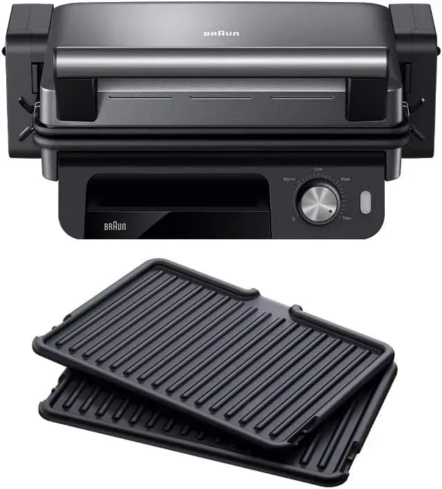 Braun CG 5033 Lave-vaisselle, 2000 W, gril, amovible, noir, MultiGrill 5, 3 Positions de Cuisson