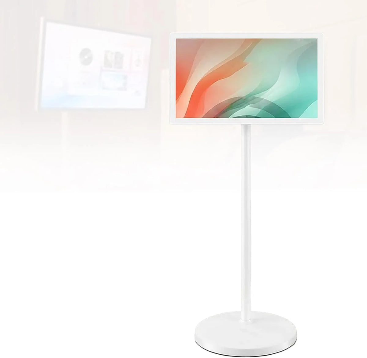 Meuble TV 1080p 8+128G, 21, 5 pouces, portable, roulettes de déplacement, tactile, Android OS, Batterie IntéGréE De 7800 Mah, Android 13, Moniteur