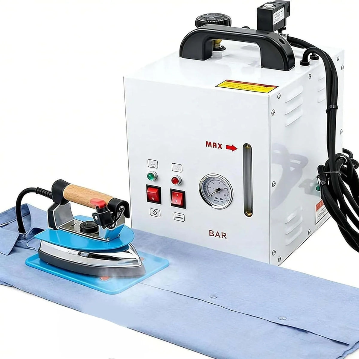 avec Manomètre, pour Magasins de Vêtements, pour Fer à Vapeur Professionnel, Centrale Vapeur Industrielle 1600 W, Chaudière 4 L, Tête de Repassage 900
