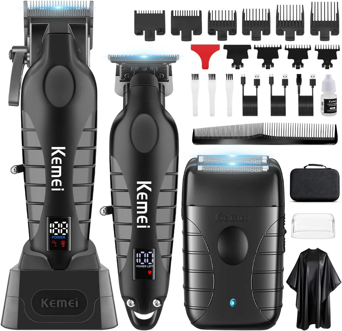 rasoir, USB, professionnel, sans fil, pour homme, KEMEI