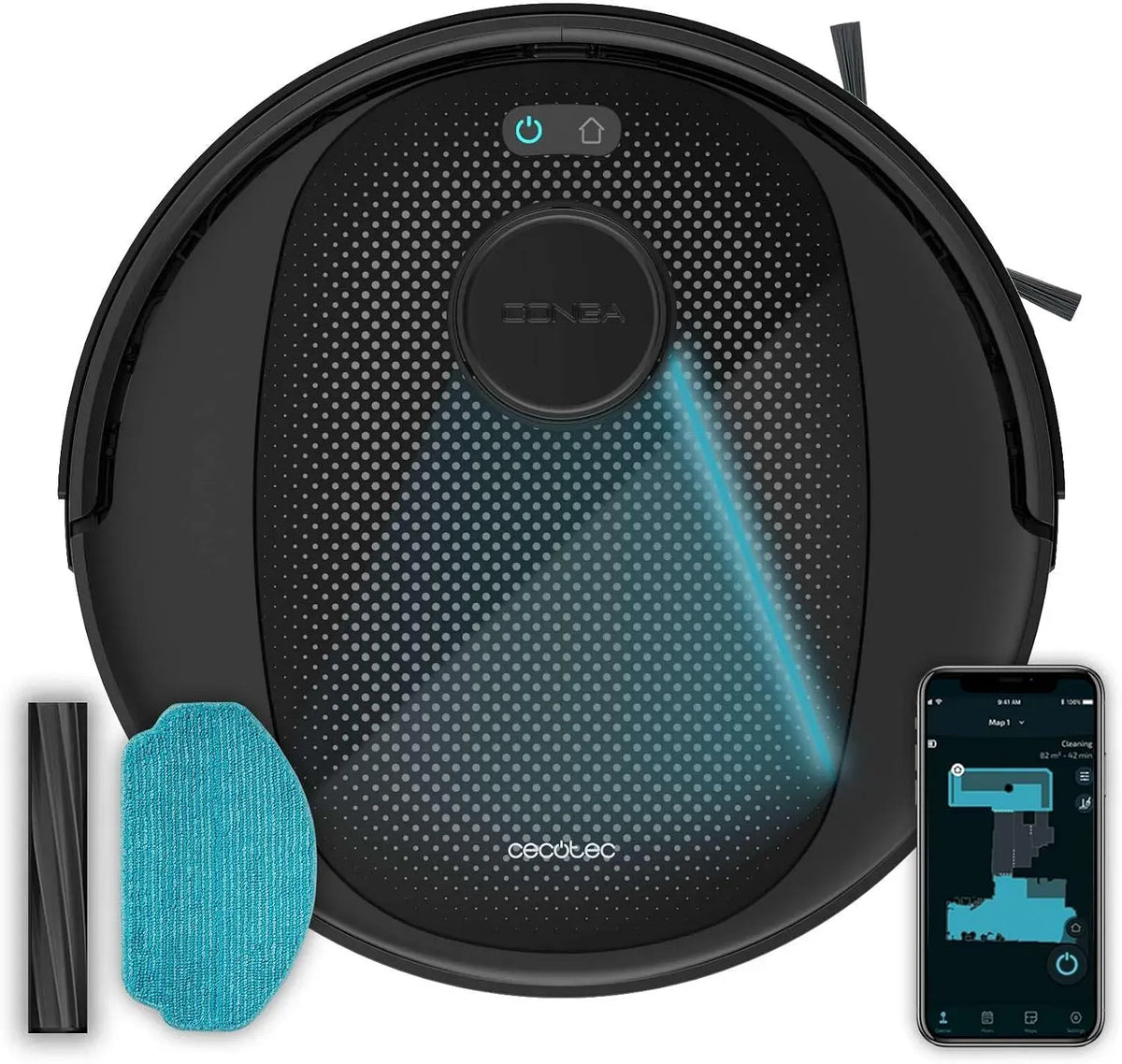 Cecotec Robot aspirateur, Puissance d'aspiration 5000Pa, Autonomie 220', App