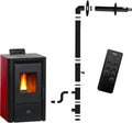 Ustensile de cuisson, IP65, 9,4 kW, ustensile de cuisine, Poêle à granulés étanche Anita 9,4 kW Bordeaux Sannover + Kit d'installation