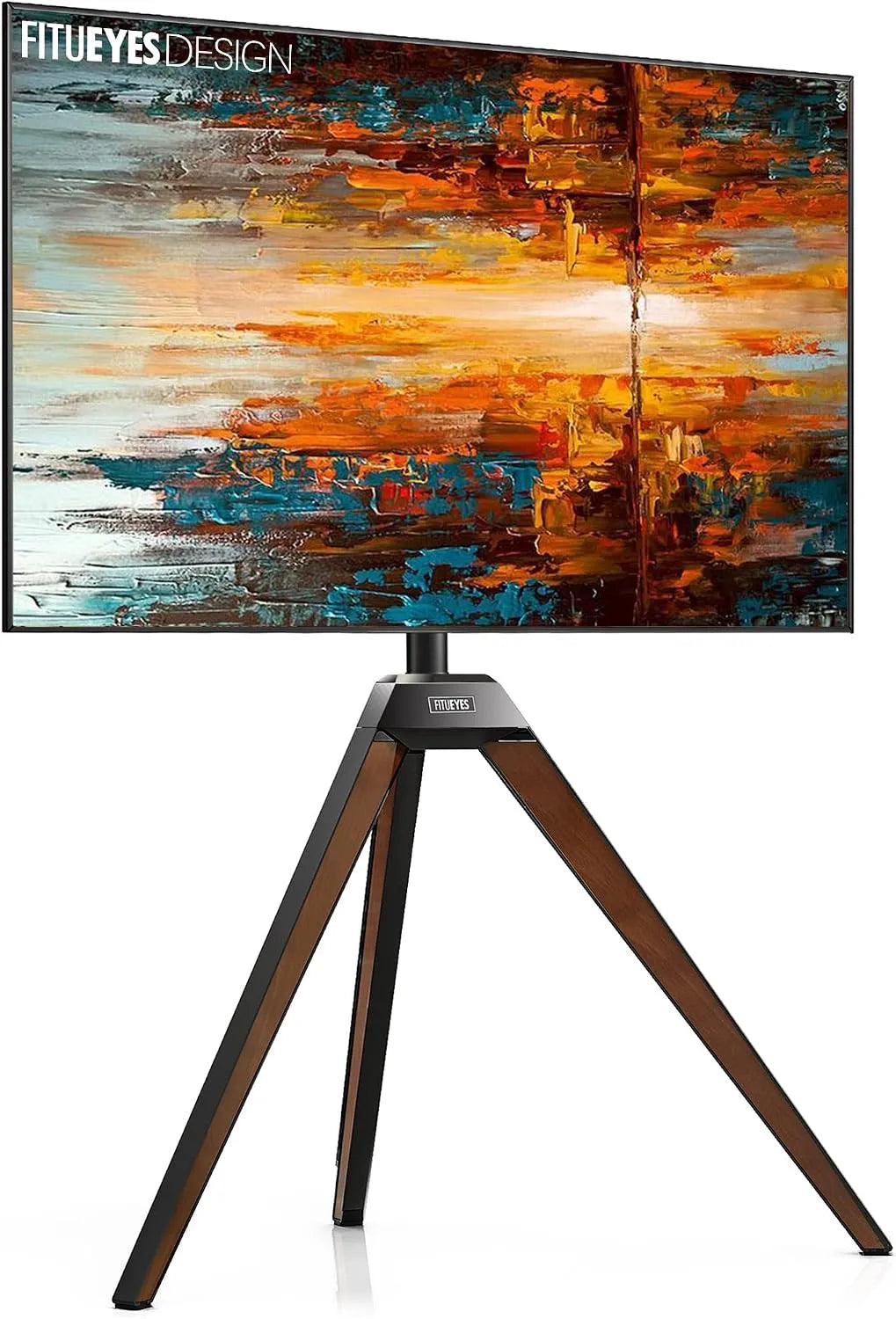 Meuble TV 1150-1300mm, 65 pouces, 400x400mm, 32-65 Pouces, FITUEYES Support TV sur Trépied en Bois, Série Picasso