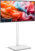 Meuble TV, 60 pouces, 400x400mm, étroit, Support TV Haut avec Pieds de Support, Support TVs d'angle Slim, Hauteur Réglable, Pivotant