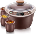 Idéale pour Les Cuisines familiales, Mijoteuse électrique Intelligente en Terre Cuite de 2,5 L équipé de minuterie pour des soupes délicieuses