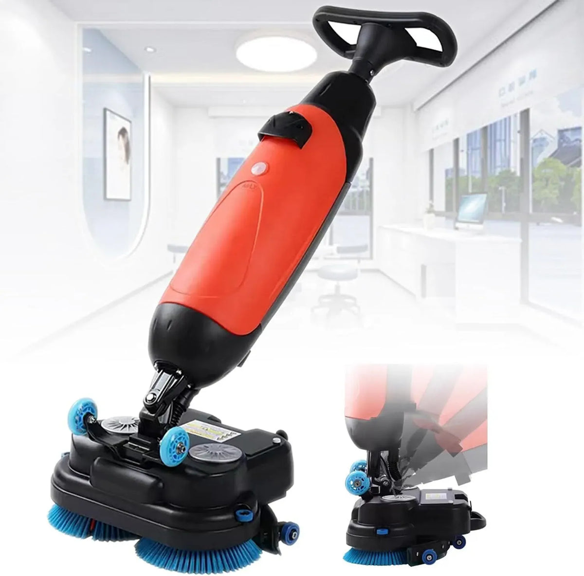 appareil électrique de nettoyage des sols, Nettoyeur, polisseuse électrique, 4,5 L, 250 W, 7,5 l, grand réservoir, professionnel, rouge
