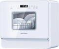 Lave-vaisselle, 5 L, 2 programmes, tactile, grand réservoir, Fonction Sel Adoucissant Commande Tactile Affichage à LED Réservoir d'Eau 5L