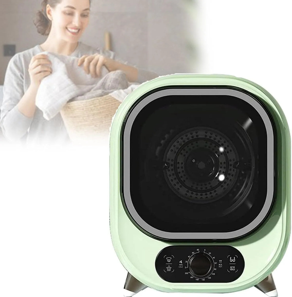 Sèche-linge, 450 W, 0.8 kg, acier inoxydable, vert, pour Appartements