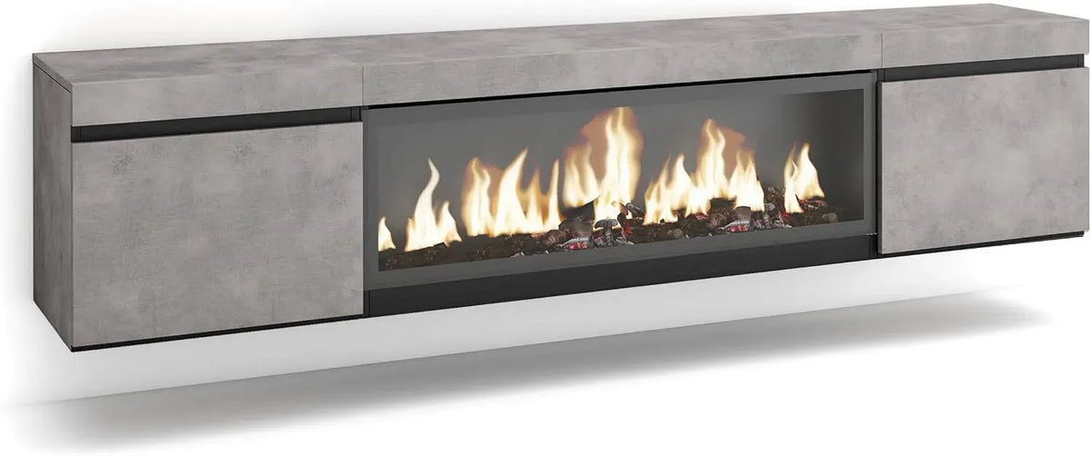 Meuble TV, 80 pouces, Cheminée électrique XXL, 210