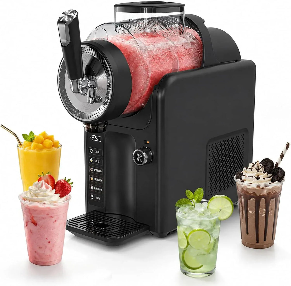 Machine à Granita, Machine à Glace, machine à granité, 5 programmes, noir, pour La Maison