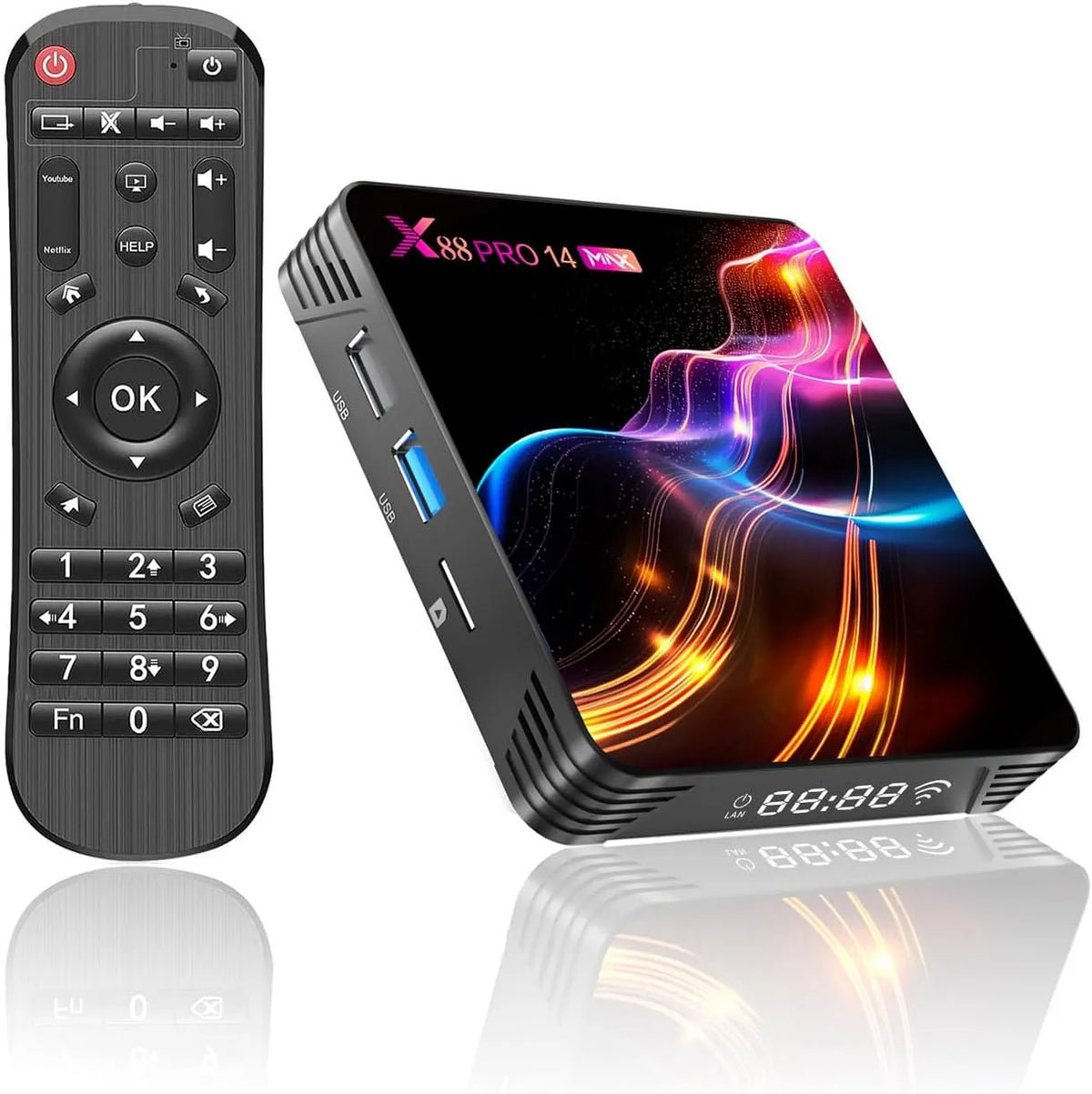 Smart TV 64G RK3528, téléviseur, 4K UHD, HDR, Wi-Fi, Bluetooth, effet 3D, Android OS, 3D HD 4K Smart Clients de Streaming Multimédia PRO14 Max