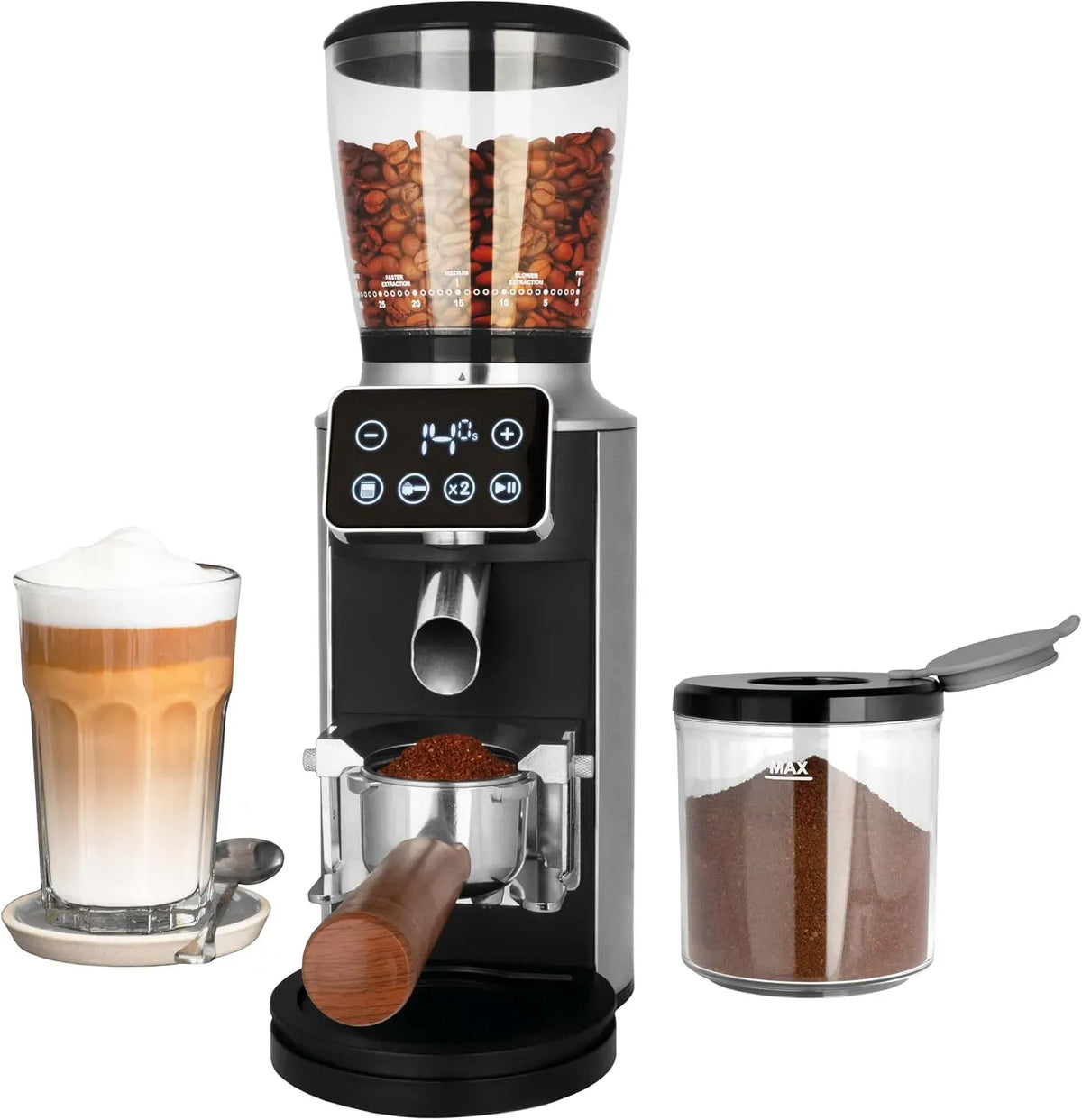 porte-filtre, Moulin, broyeur à grains de café, machine à café électrique, 30 niveaux, pour machine porte-filtre, GASTROBACK