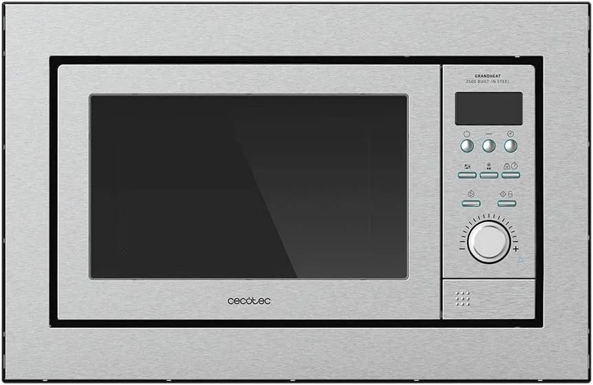 Cecotec GrandHeat 2500 Micro-ondes, 31, 5cm, 25 L, 900/1000 W, 8 programmes, tactile, encastrable, minuteur, gril, décongélation, four micro-ondes