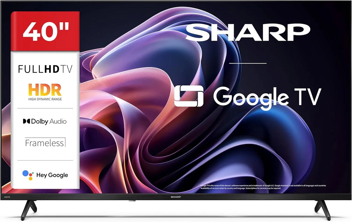 Google 40HF2265E Smart TV, 40 pouces, 892 x 555 x 213 mm, 892 × 555, 60 Hz, 3 HDMI, téléviseur, HDR, Wi-Fi, Bluetooth, Full HD, 2 USB, HDR10