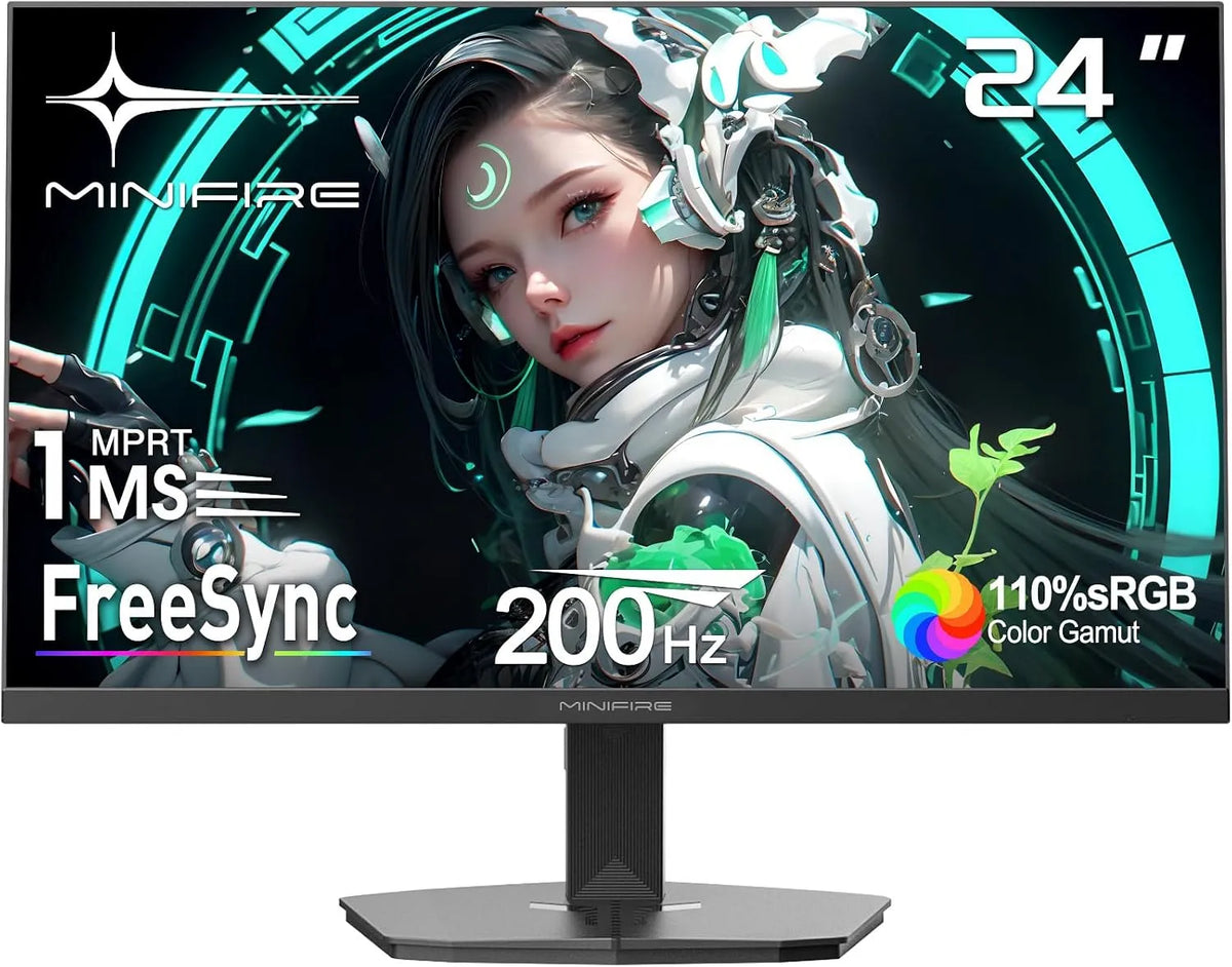 Moniteur MFG24F4H, 24 pouces, 1920 × 1080, 1 ms, 200 Hz, Full HD, HDMI, écran PC, 300 Nits, sRGB 110%, 0 & DP 1, 200Hz, 1ms, FreeSync, Écran sans