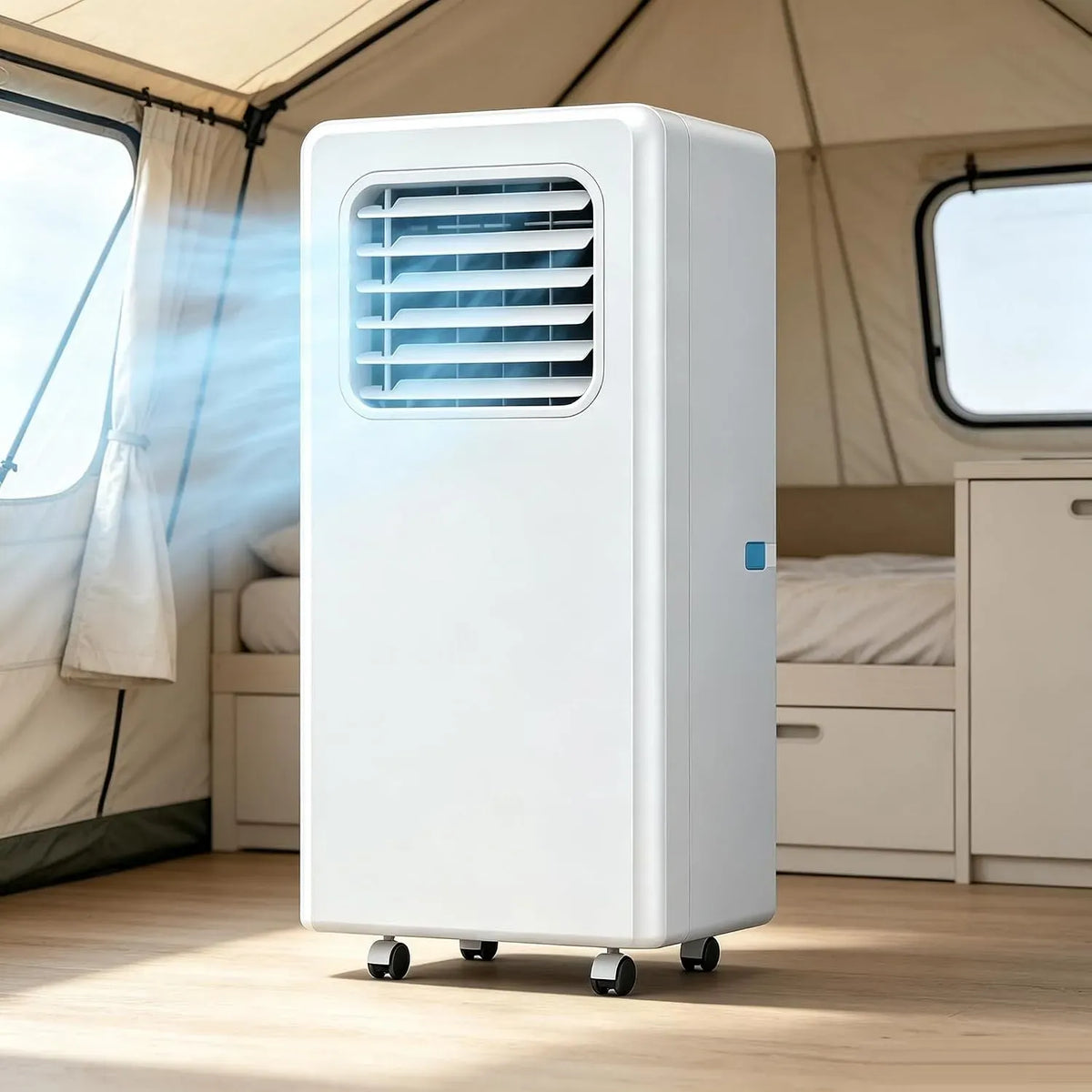 Climatiseur W/3500, 3200 W, 3500 W, portable, roulettes de déplacement, camping, installation facile pour camping-car, van aménagé ou tente 3200W