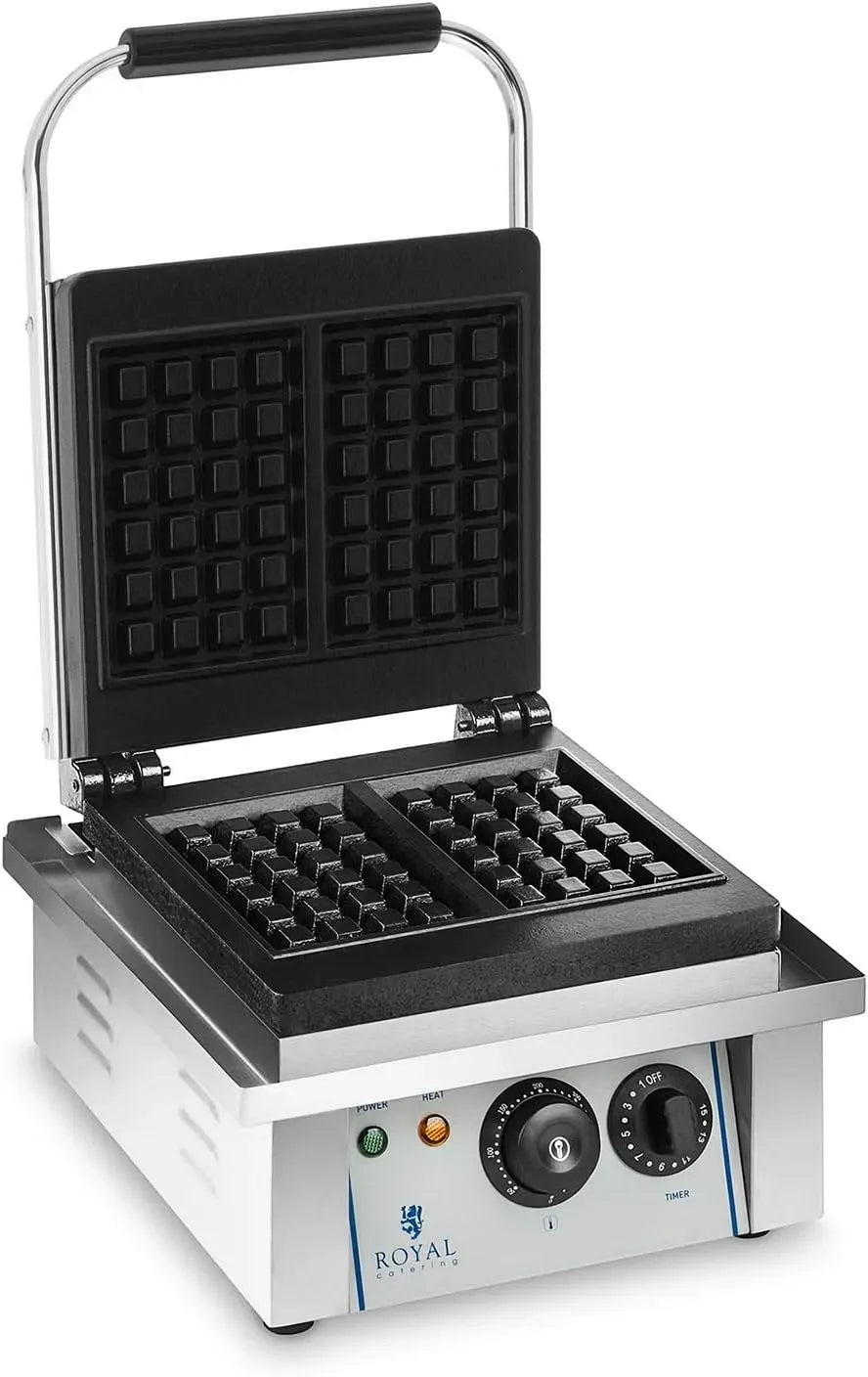 RCWM-2000-E Machine à Gaufres, gaufrier électrique, 37x32x50cm, 2.000 W, 17 cm, minuteur, restauration, fonte
