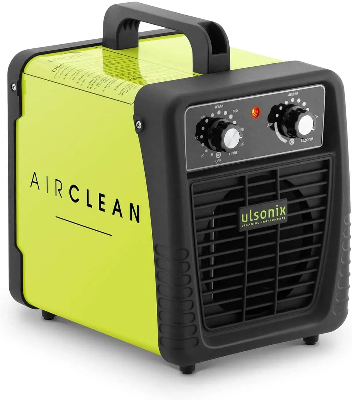 Purificateur d'air, 95 W, minuteur, industriel, acier inoxydable, acier revêtu par poudre, minuterie de 60 min