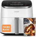 Friteuse à air chaud DC 5 9-en-1, 6 L, 30 à 230 °C, 53 dB, silencieux, blanc, 3dB Silencieuse, -64% d'Énergie, Jusqu'à 3- Personnes