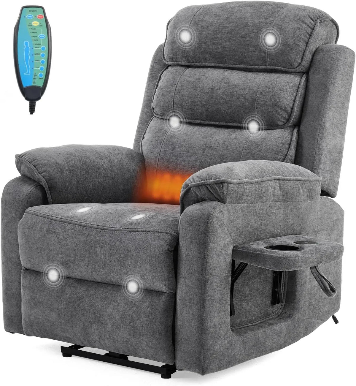 Fauteuil, Chargeur, sans fil, LEADZM, Fauteuil Électrique Relax avec Massage