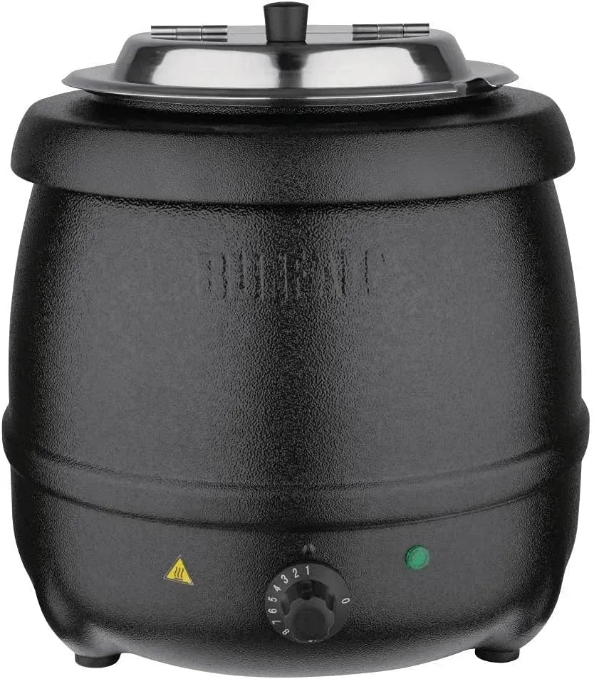 L715 Buffalo Marmite à soupe électrique, Noir, pour Restaurant Commercial et Usage Domestique, 10 litres, Réchauffe avec une chaleur humide pour plats