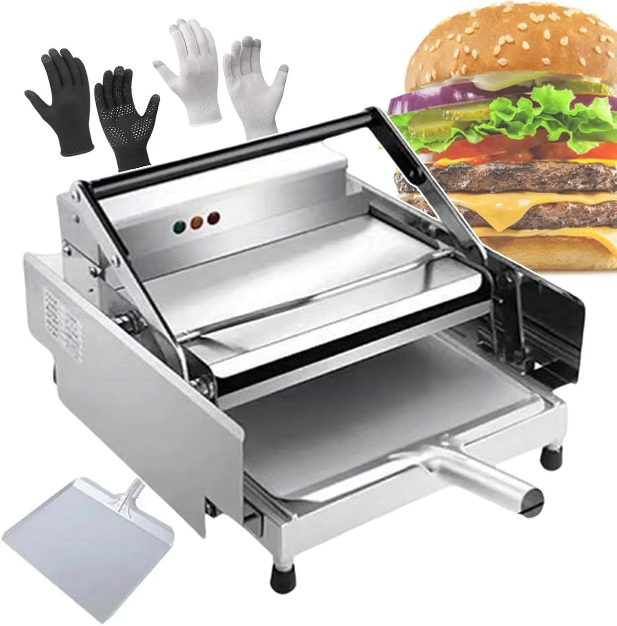 Machine à pain, machine à faire du pain, minuteur, gril, Cuisson Double Couche De 0,8 KW, 1 Pelle À Hamburger Et 2 Gants