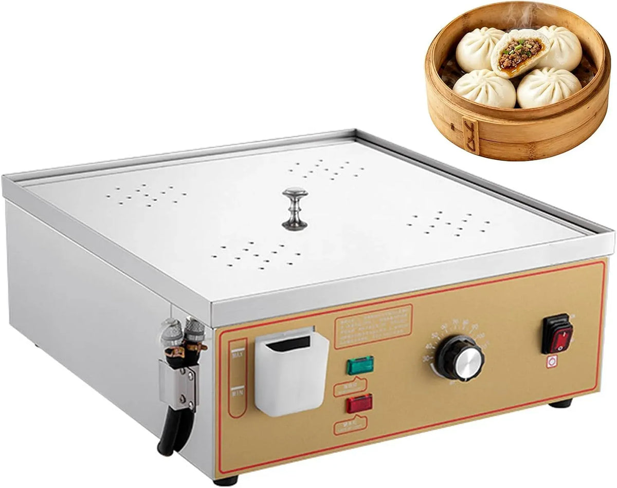 4holes Cuiseur, 30 à 110 °C, pose libre, vapeur, professionnel, acier inoxydable, fonction chauffante, pour Dim Sum avec Alarme de Surchauffe À Sec