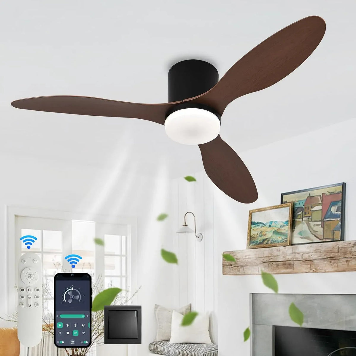 Ventilateur 42in, 100cm, décoration de salon, silencieux