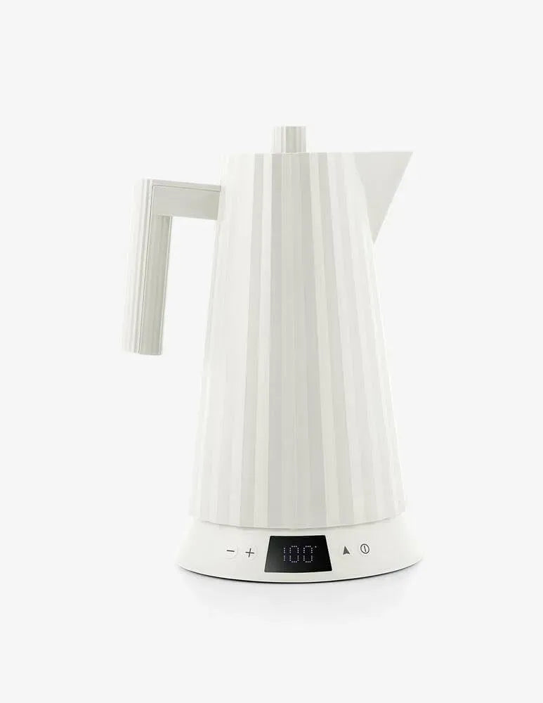 Bouilloire électrique, blanc, chauffe-eau pour boissons, Alessi Plisse bollitore bianco con regolamento temperatura